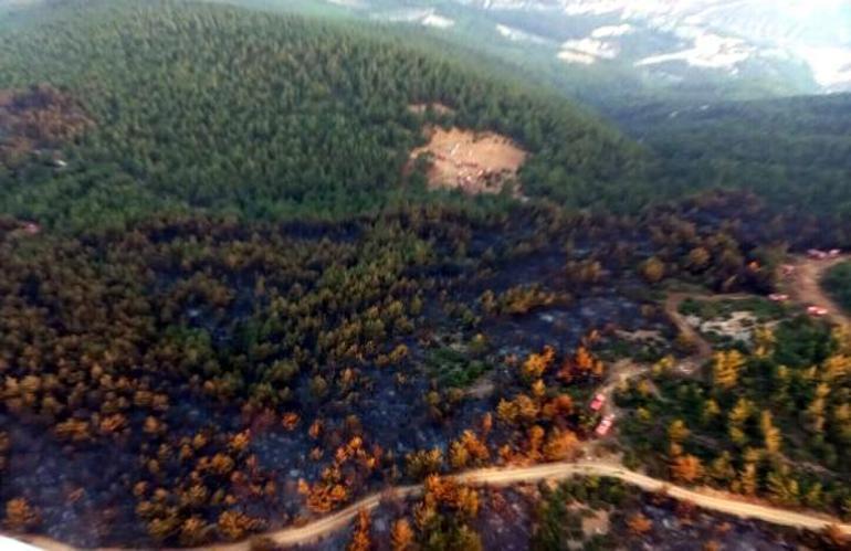 Somadaki orman yangını 12 saatte kontrol altında