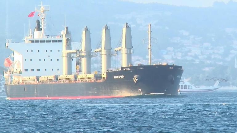 Tahıl yüklü gemi Navıstar İstanbul Boğazından geçti