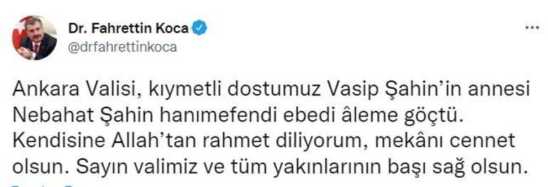 Bakan Kocadan baş sağlığı mesajları