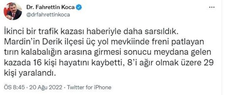 Mardinde katliam gibi kaza: 20 ölü, 26 yaralı
