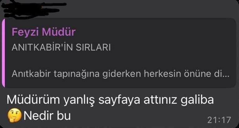 Müdürün Atatürk ve Anıtkabir’i Yahudilikle ilişkilendiren paylaşımına Valilik’ten soruşturma