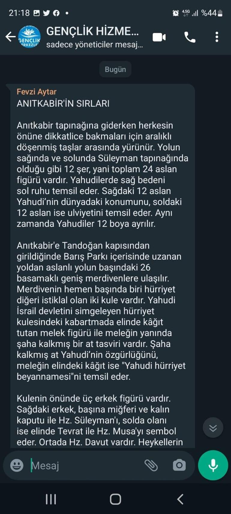 Müdürün Atatürk ve Anıtkabir’i Yahudilikle ilişkilendiren paylaşımına Valilik’ten soruşturma