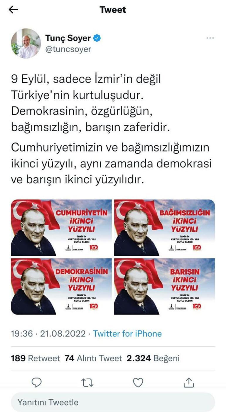 İzmirde 9 Eylül afişleri tartışma yarattı
