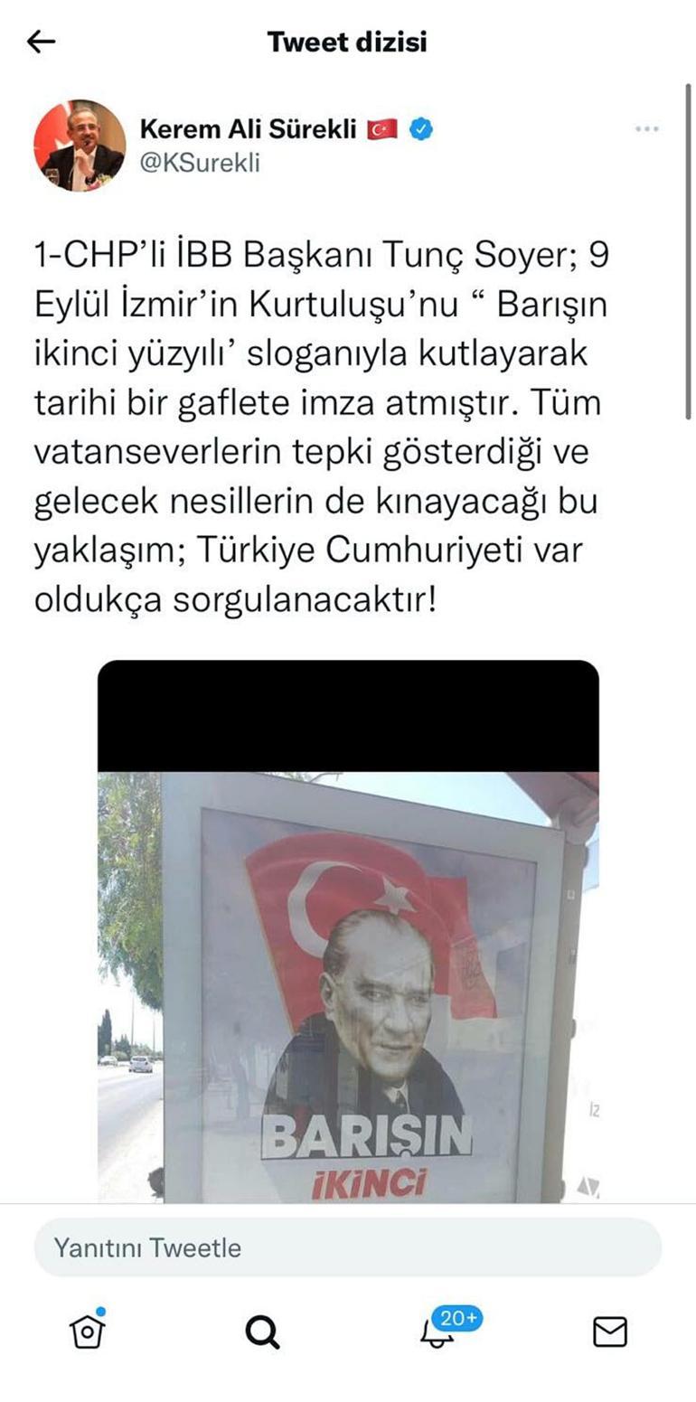 İzmirde 9 Eylül afişleri tartışma yarattı