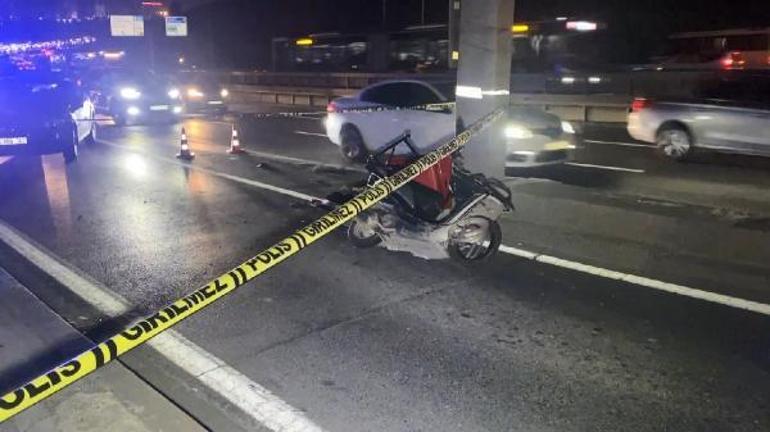 Küçükçekmecede moto kurye refüje çarparak hayatını kaybetti