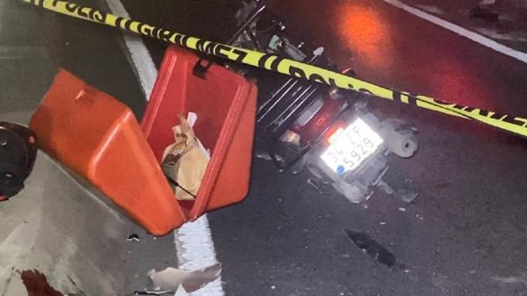 Küçükçekmecede moto kurye refüje çarparak hayatını kaybetti
