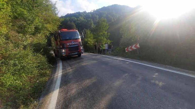 Kastamonuda şarampole yuvarlanan otomobilin sürücüsü yaralandı