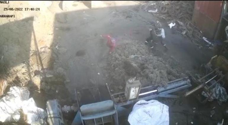 Tel sarma makinesine kapılan işçinin öldüğü anların görüntüleri ortaya çıktı