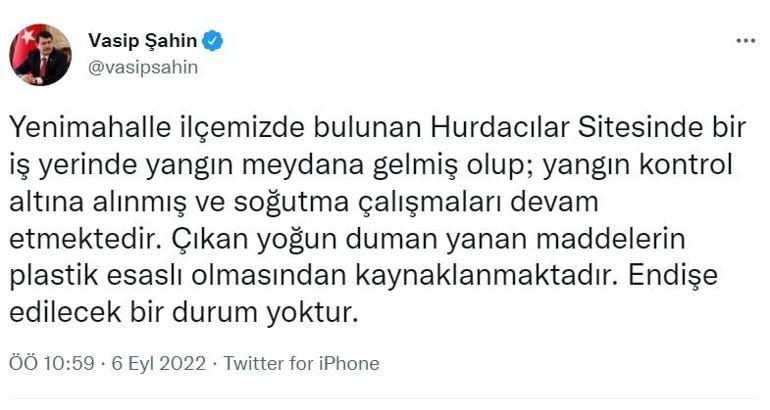 Ankarada Hurdacılar Sitesinde yangın