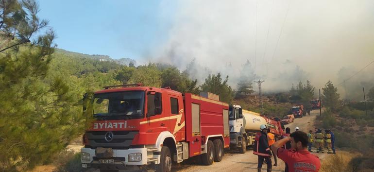 Mersinde orman yangını; 110 hane tahliye edildi