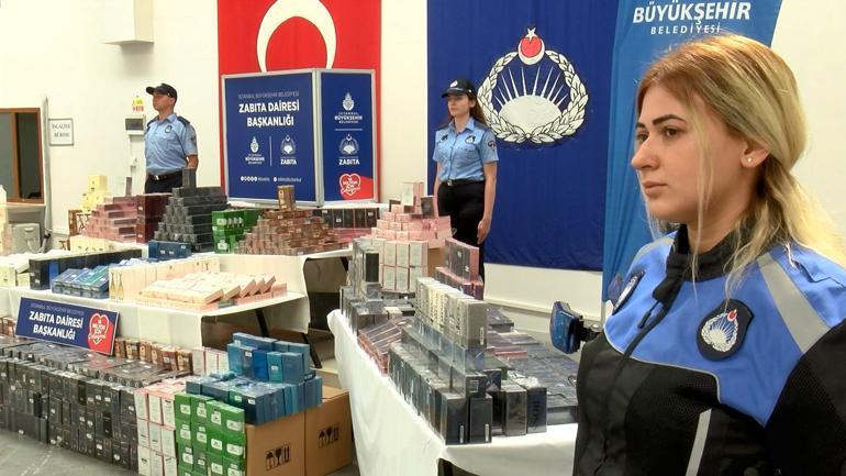 İstanbulda zabıta ekipleri 14 bin 215 şişe sahte parfüm ele geçirdi