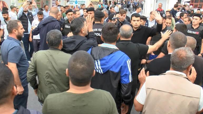 Avrupa Garajında iş yerleri mühürlenen esnafla zabıta arasında arbede