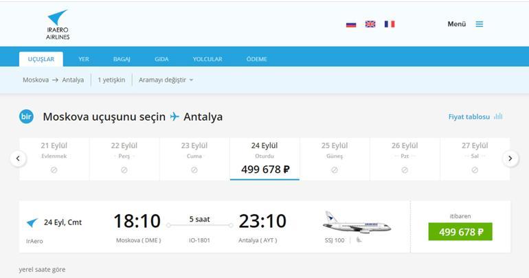 Rusyadan Antalyaya son bilet, 11 bin dolara satıldı