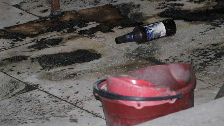 Tekel bayisine molotoflu saldırı