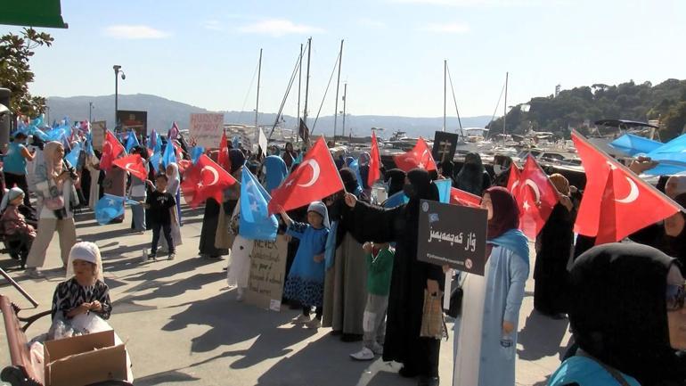 Çin Başkonsolosluğu önünde protesto