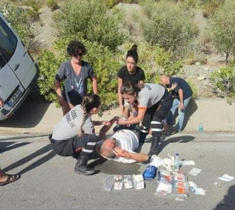 Muğlada tur minibüsü otomobile çarptı: 1i ağır 8 yaralı