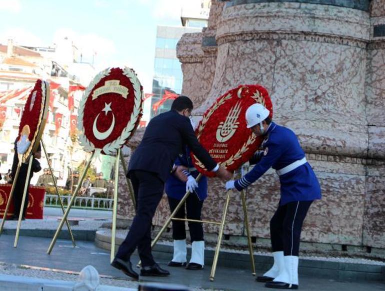 İstanbulun Kurtuluşunun 99. yıl dönümünde Taksimde tören düzenlendi