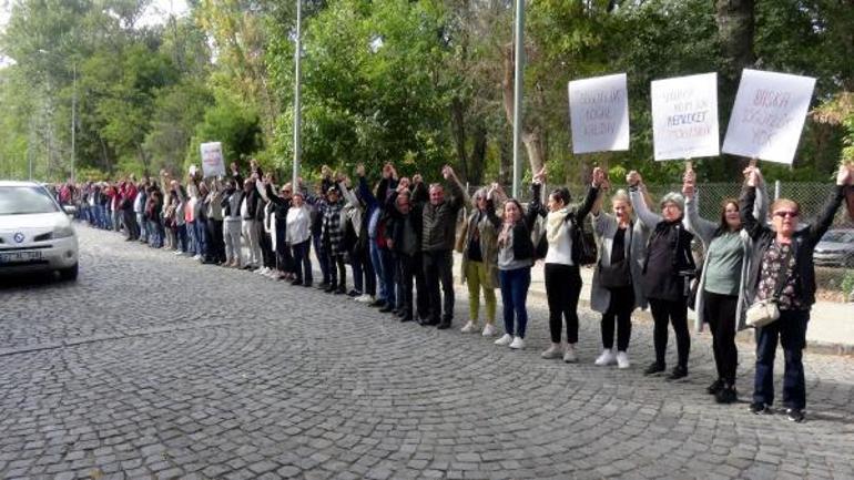 Edirnede kent ormanına millet bahçesi olmaması için insan zinciri eylemi