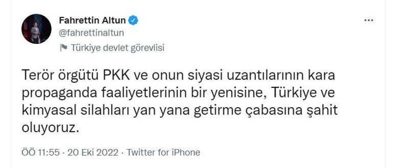 İletişim Başkanı Altundan kimyasal silah iddiasına tepki