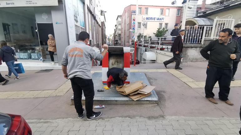 Arkadaşını yaraladığı bıçağı yer altı çöp konteynerine atıp kaçtı