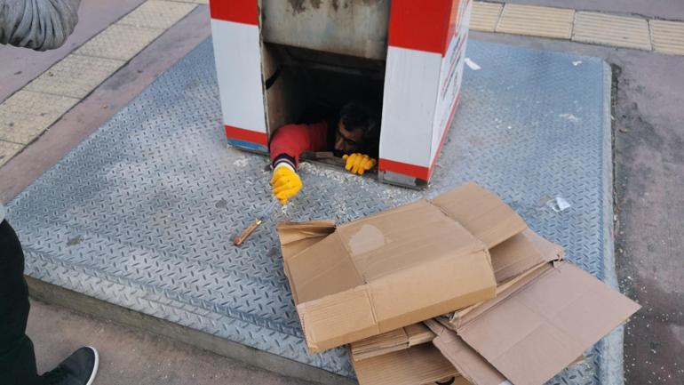 Arkadaşını yaraladığı bıçağı yer altı çöp konteynerine atıp kaçtı