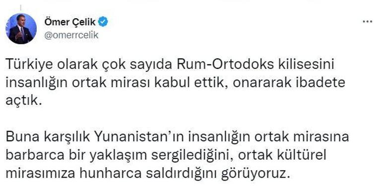 AK Partili Çelikten, Yunanistana Murat Reis Külliyesi tepkisi