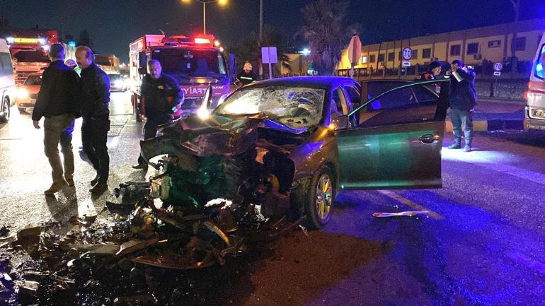 Başpehlivan ile 2 kişinin yaralandığı kaza kamerada