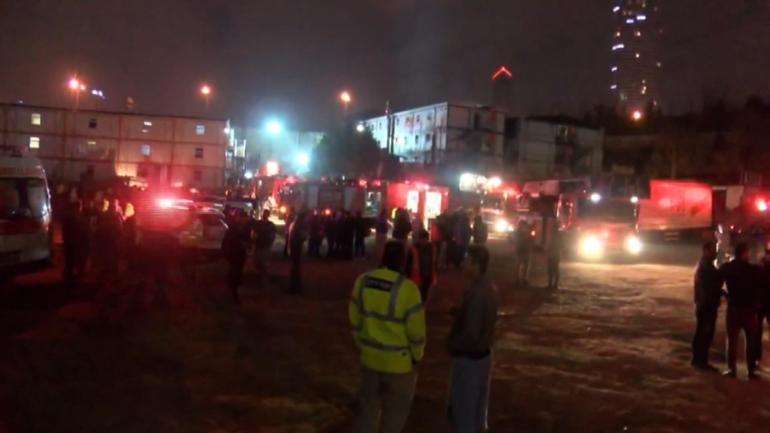 Ümraniyede inşaat şantiyesinde yangın; 1 işçi öldü, 3 işçi hastaneye kaldırıldı