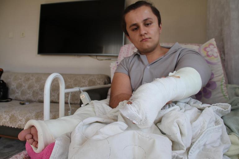Cam kemik hastası Hilmiyi tartıştığı grup darbetti; kolu ve bacağı kırıldı