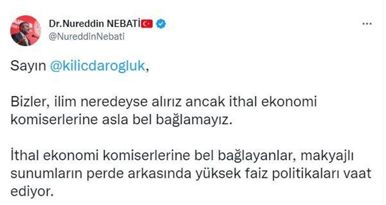 Bakan Nebati: İthal ekonomi komiserlerine bel bağlayanlar, yüksek faiz vaat ediyor