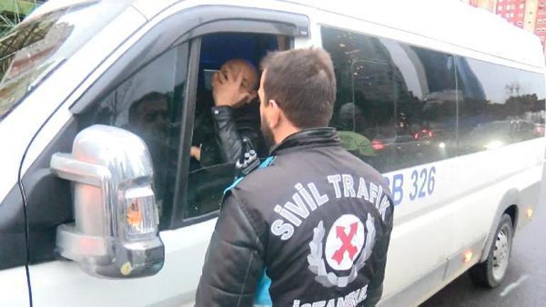 Ataşehirde ceza kesilen servis şoförü hakaretler etti