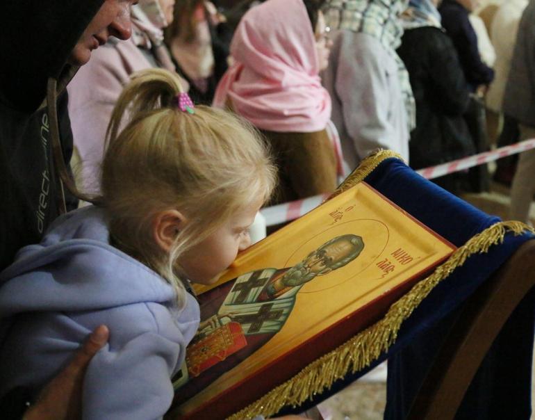 Saint Nicholas, known as Santa Claus, was commemorated with mass