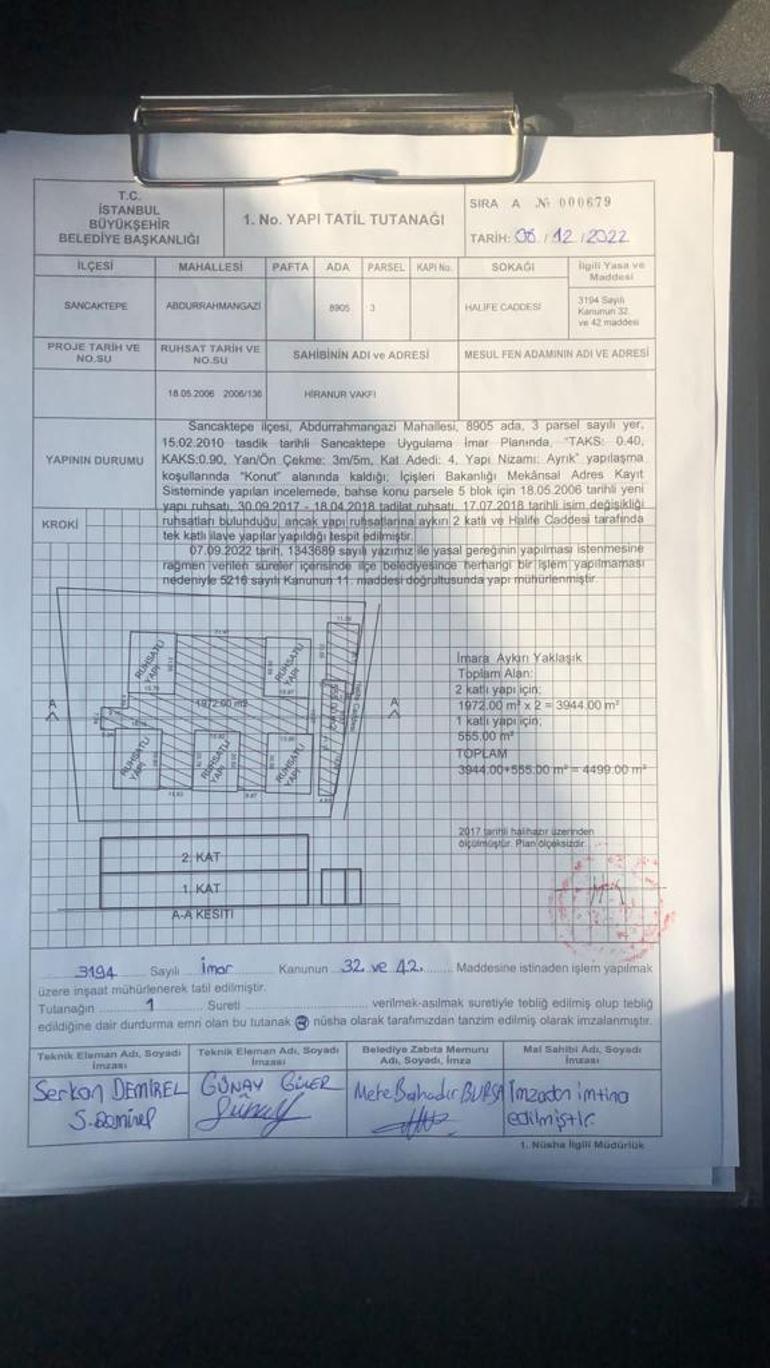 Sancaktepede Hiranur Vakfına ait yapı mühürlendi