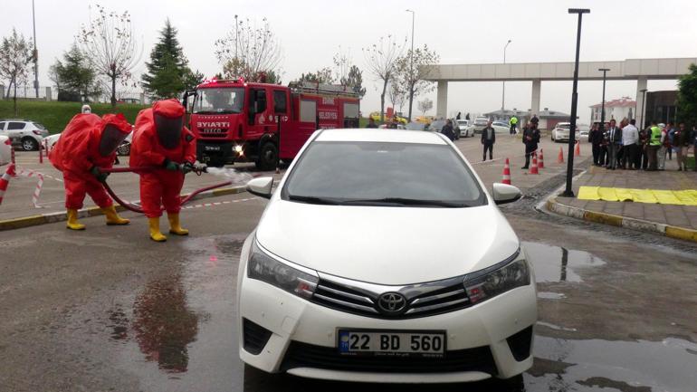 Edirnede hastanede KBRN tatbikatı