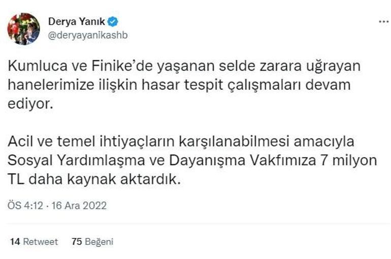 Bakan Yanık: Sosyal Yardımlaşma ve Dayanışma Vakfımıza 7 milyon TL daha kaynak aktardık