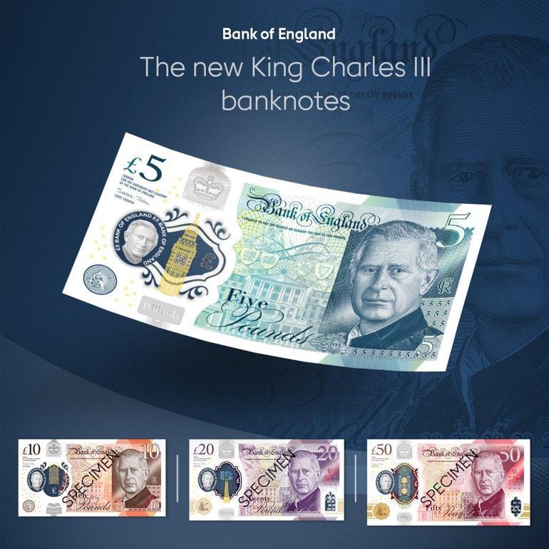 Kral Charles’ın resminin bulunduğu yeni banknotlar tanıtıldı