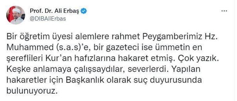 Diyanetten, Hz. Muhammed ve hafızlara hakarete suç duyurusu