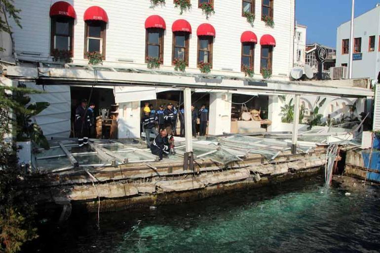 Bebekte çöken iskele söküldü