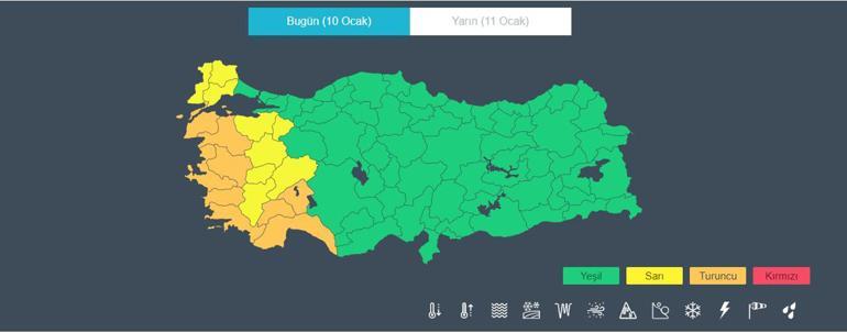 Meteorolojiden 3 il için turuncu kodlu uyarı