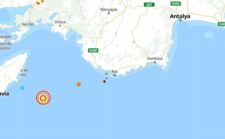 Akdenizde 5.4 büyüklüğünde deprem