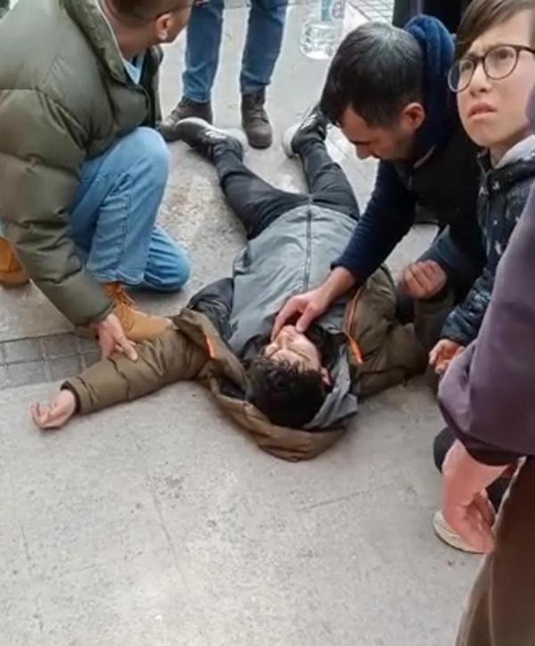 Fırtınada uçan tabelanın üzerine düştüğü Yiğit yaralandı