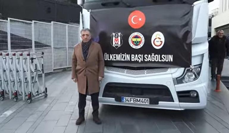 Beşiktaş, Fenerbahçe ve Galatasarayın Dostluk TIRları, aynı anda yola çıktı