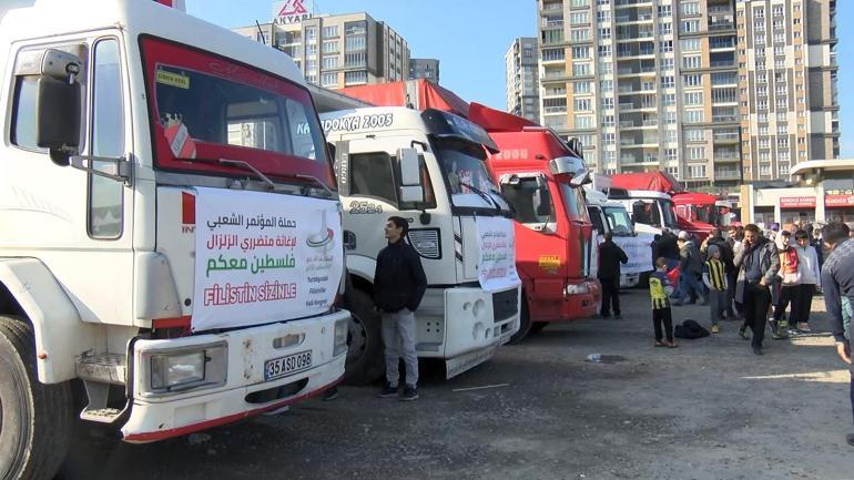 Filistinlilerin yardımlarını taşıyan kamyonlar İstanbuldan yola çıktı