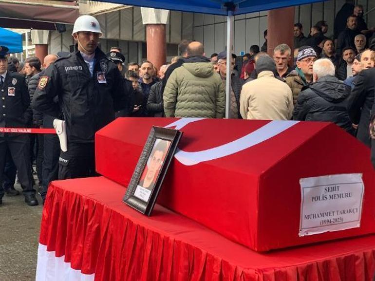 Deprem bölgesinde görevliyken şehit olan polis, son yolculuğuna uğurlandı