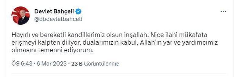 MHP Genel Başkanı Bahçeliden, Berat Kandili mesajı