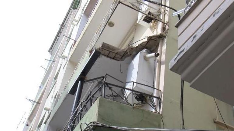 Bahçelievlerde balkonu çöken 45 yıllık bina tahliye edildi