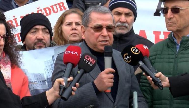 Site mağdurları teslim edilmeyen evleri için basın açıklaması yaptı
