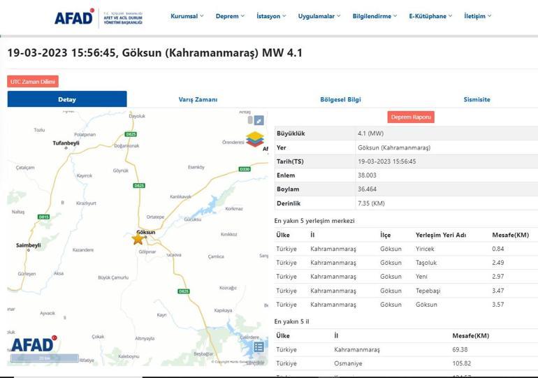 Kahramanmaraşta 2 deprem