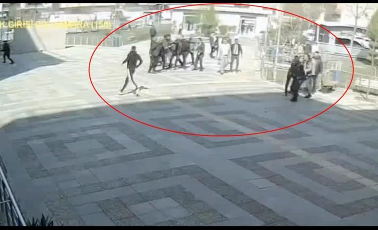 Batmanda adliye önünde kavga kamerada