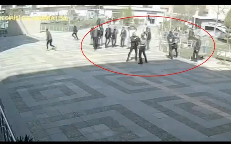 Batmanda adliye önünde kavga kamerada